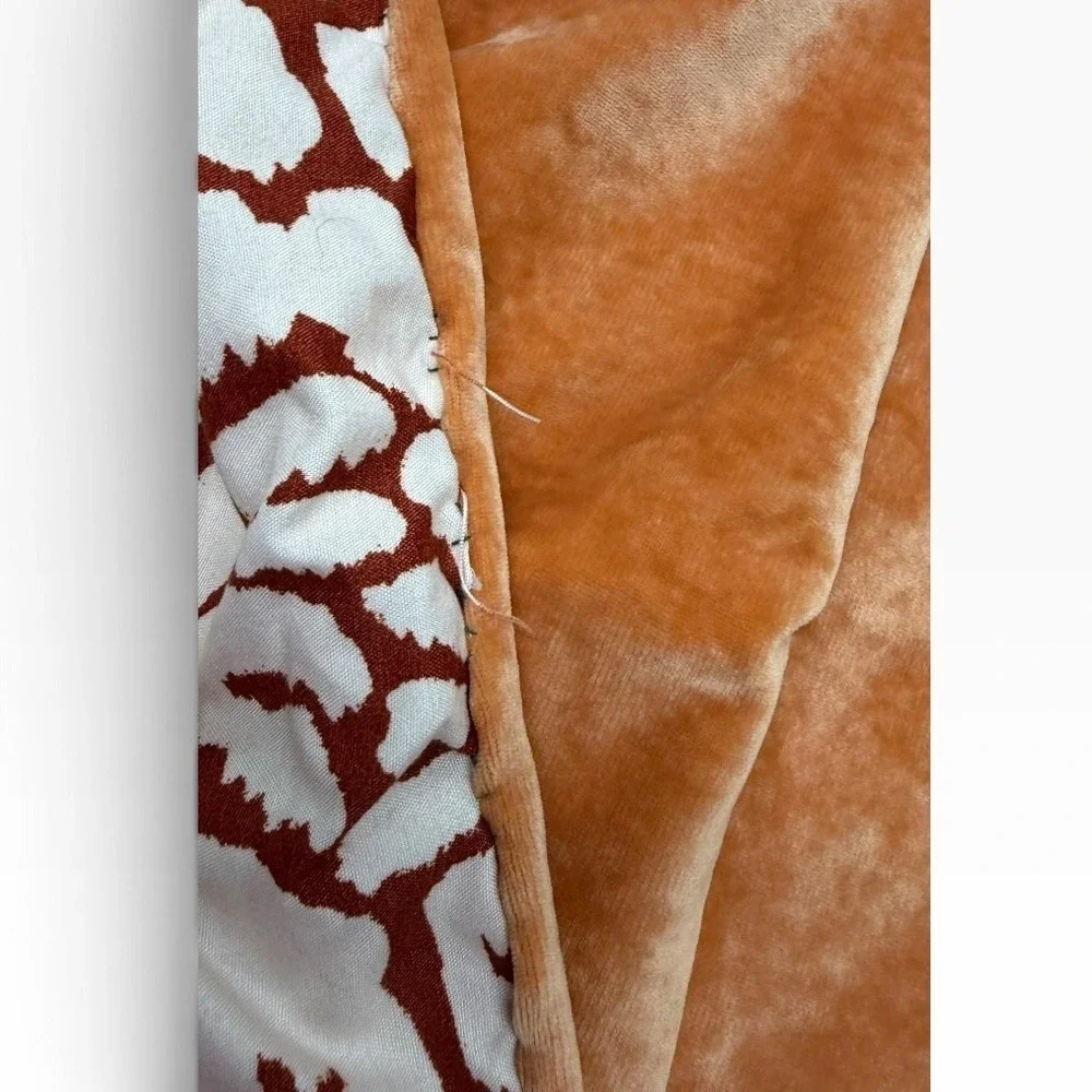 Opalhouse King Duvet Crushed Velvet Orange Leopard Reversible F16770139 FINAL!